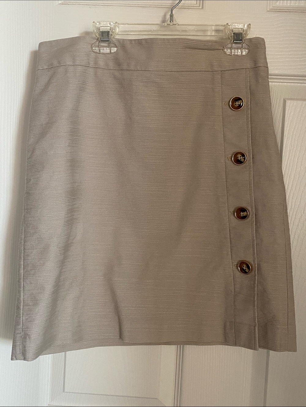 Beige Skirt with Buttons Detail